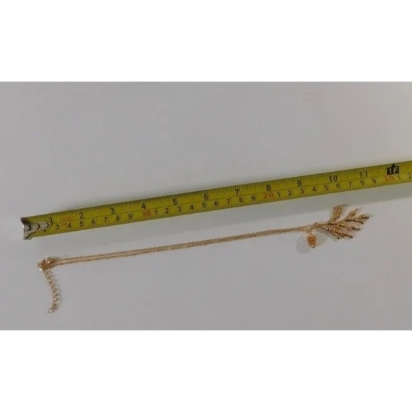 NEW! Gold Pinecone Pine Bough Pendant Necklace Nature Outdoors Trees Evergreen - Picture 7 of 9